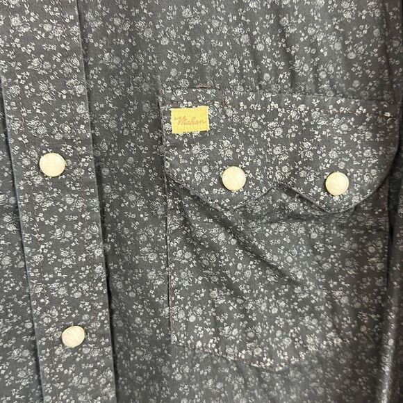 Larry Mahan Cowboy Collection Button Down Shirt Snaps Black Size XL - Picture 4 of 11